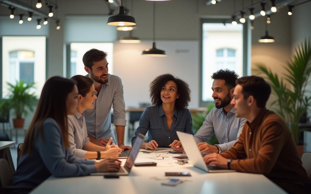 Veridian team collaborating in open office
