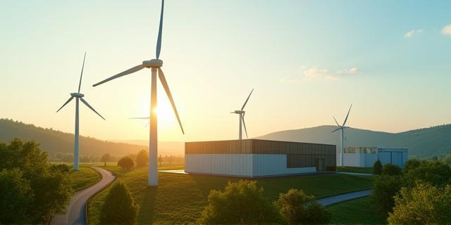 Wind turbines powering data centre